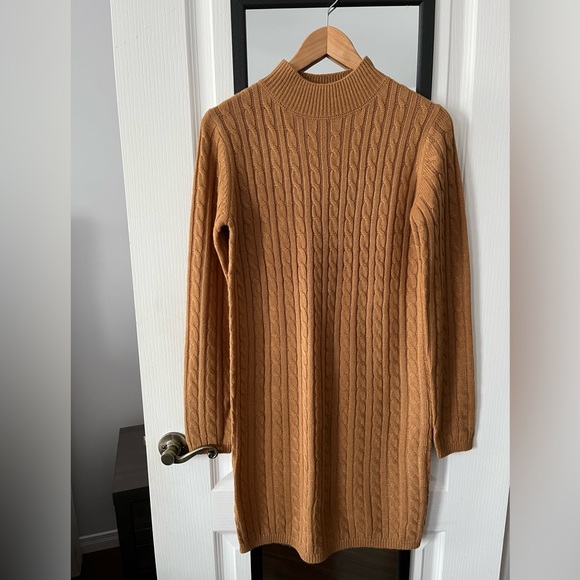 Camel color sweater dress - Picture 1 of 5